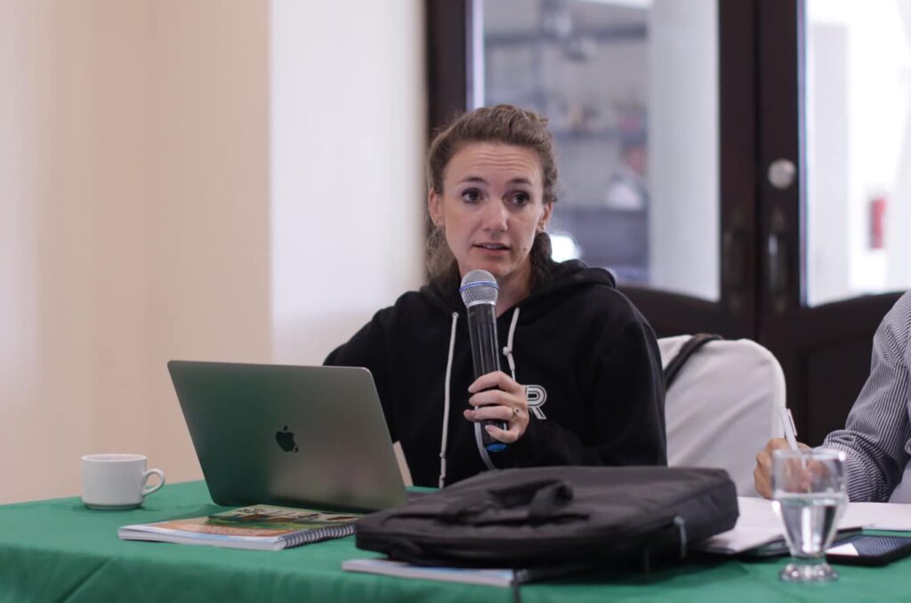 Maryka Paquette, Rainforest Foundation US Policy &amp; Advocacy Senior Program Manager speaking at the event.