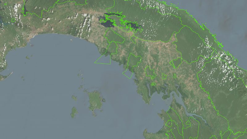 A map of forest cover on indigenous lands in eastern panama stands in stark contrast to non-indigenous lands