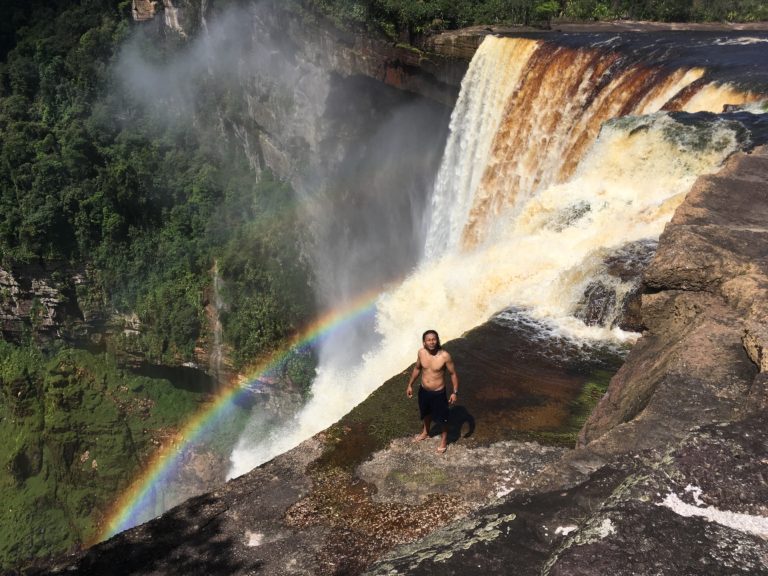Michael McGarrell at the mouth of Kaieteur Falls
