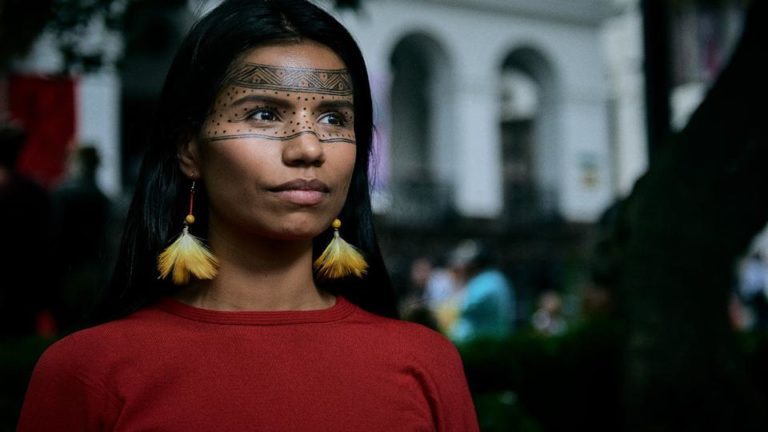 Nina Gualinga, indigenous leader of the Sarayaku people, Ecuador