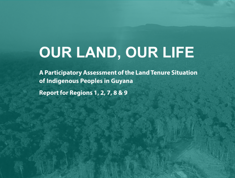Title page of the Amerindian Peoples Association upcoming report
