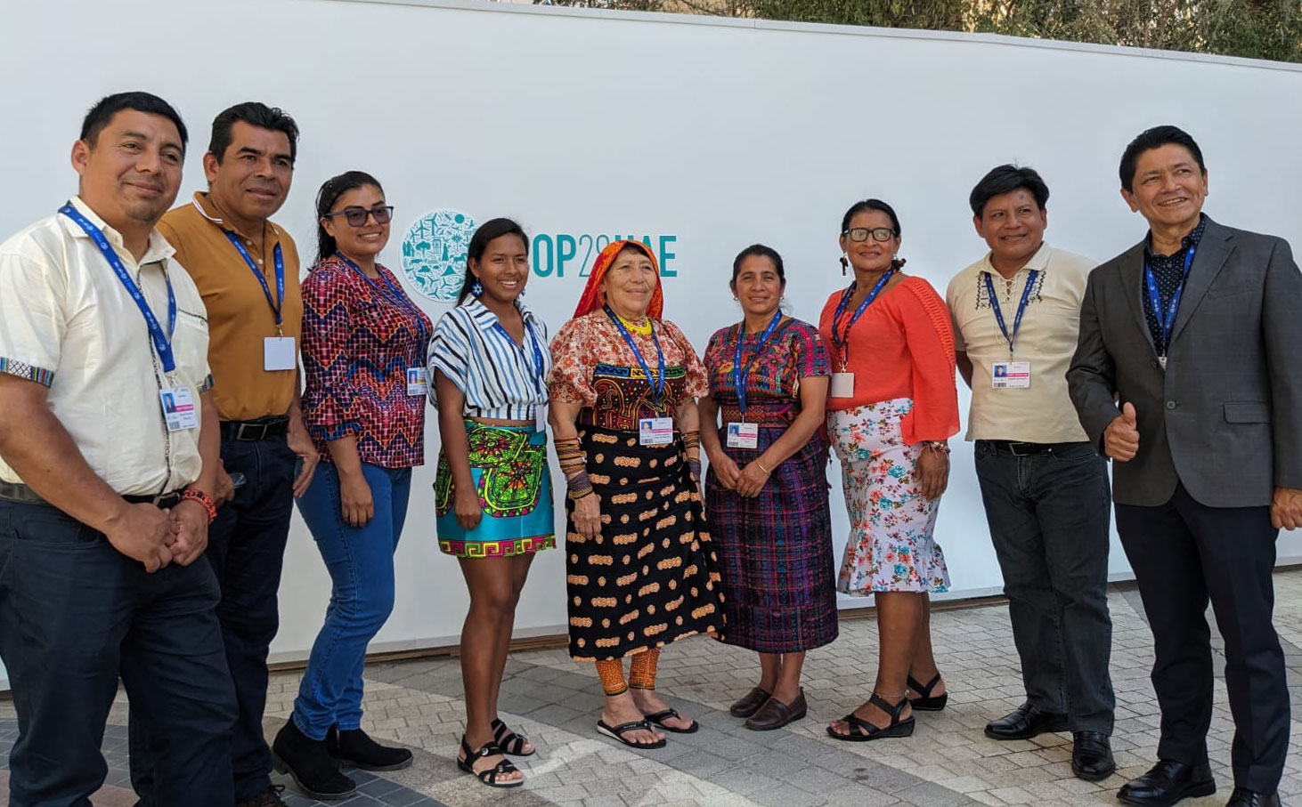 The delegation of the Mesoamerican Alliance of Peoples and Forests at COP28.