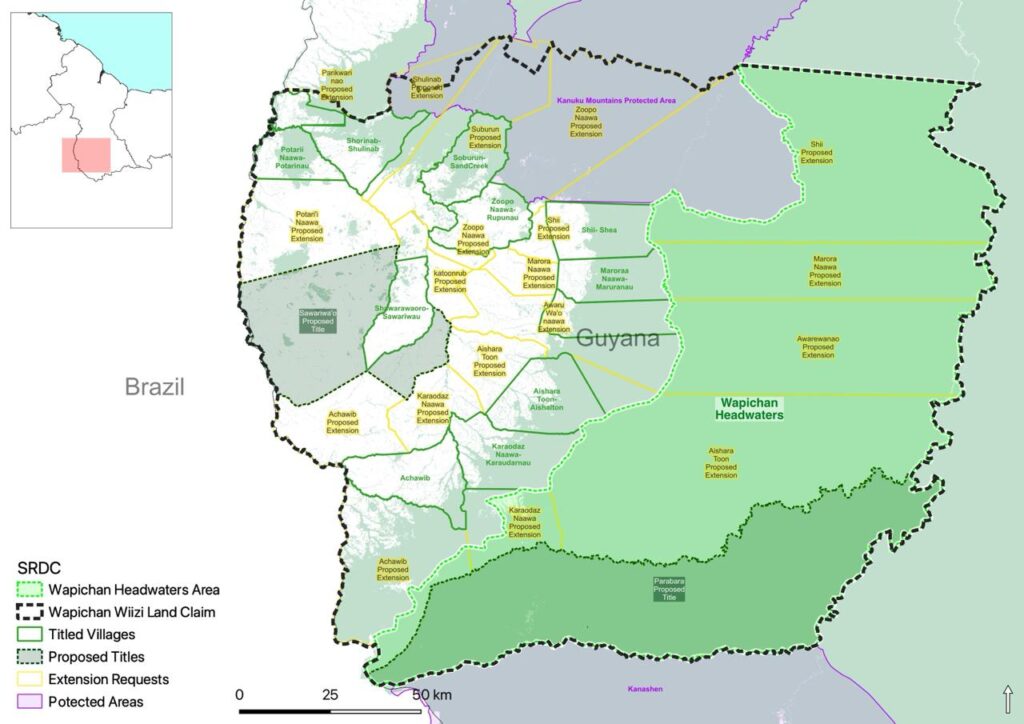 Map of the Wapichan Headwaters and surrounding land claims, from the Wapichan Headwaters Management Plan. 